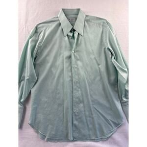 Men’s Burini Light Mint Green Cotton Dress Shirt Sz 41/16